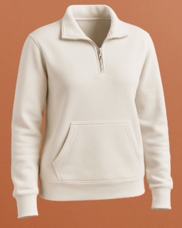 Quarter‑Zip Fleece Sweatshirt with Kangaroo Pocket QZ-AK018