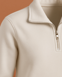 Quarter‑Zip Fleece Sweatshirt with Kangaroo Pocket QZ-AK018