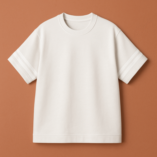 Crew Neck T-Shirt with Double Stripe Sleeves ST-AK005