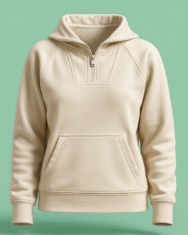 Half-Zip Hoodie with Kangaroo Pocket ZH-AK014