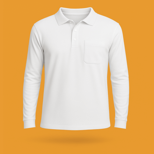 Long‑Sleeve Polo with Chest Pocket ST-AK017